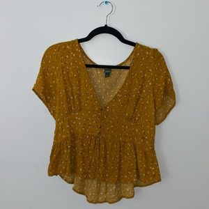 Mustard Yellow Floral Top